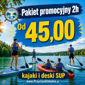 DWUGODZINNY PROMOPAKIET GŁĘBOKIE, NA DESKĘ SUP LUB KAJAK